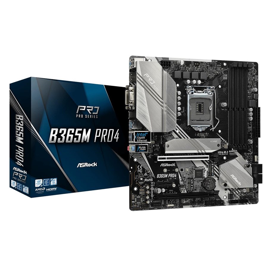 Emolevy - ASRock B365M Pro4 Emolevy - Intel B365 - Intel LGA1151 socket - DDR4 RAM - Micro-ATX - B365M Pro4