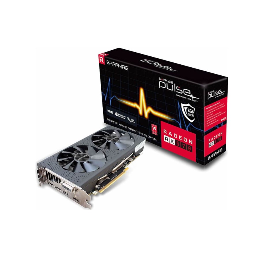 Näytönohjaimet - Sapphire Radeon RX 570 Pulse - 4GB GDDR5 RAM - Näytönohjaimet - 11266-67-20G
