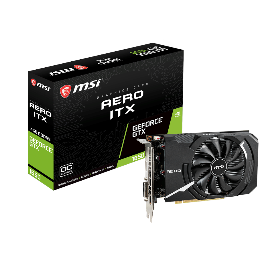 Näytönohjaimet - MSI GeForce GTX 1650 AERO ITX OC - 4GB GDDR5 RAM - Näytönohjaimet - GTX 1650 AERO ITX 4G OC