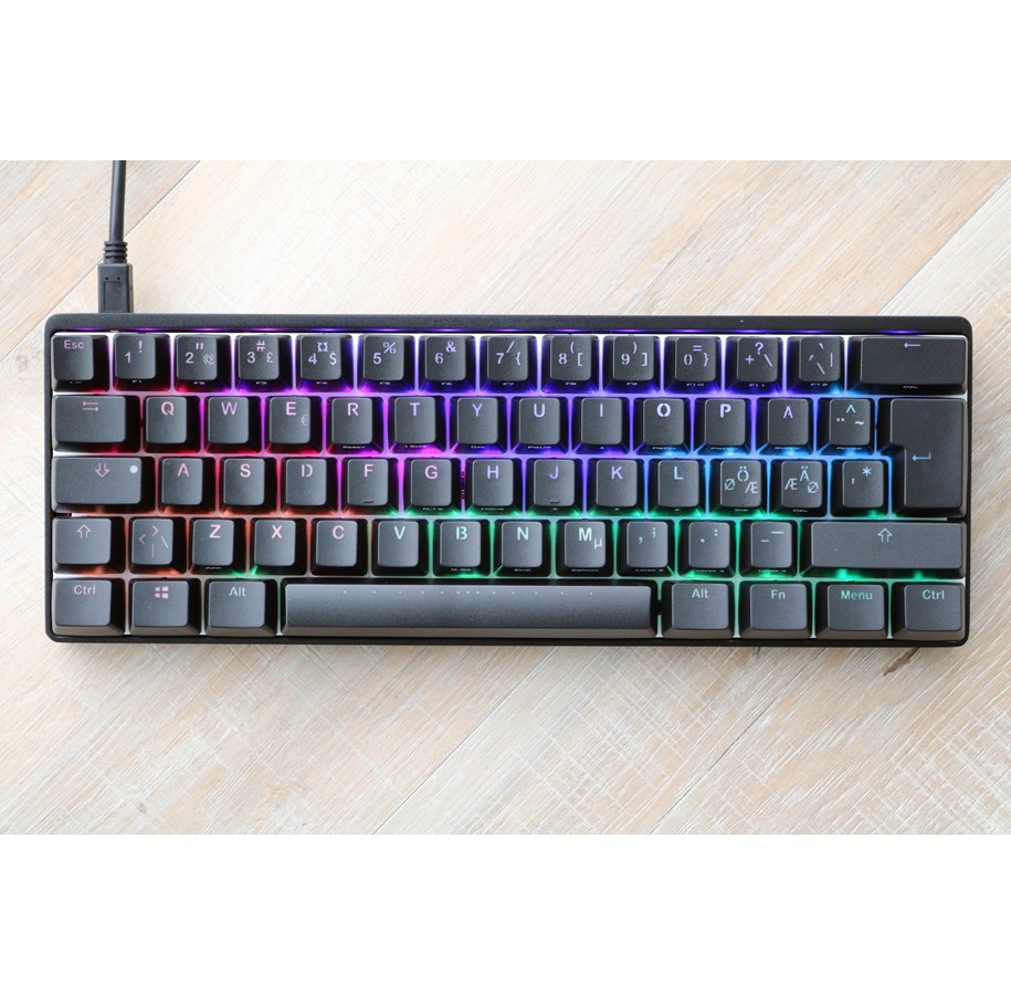 Näppäimistöt - VORTEX RGB POK3R Cherry MX Silent Red - Pelinäppäimistö - ilman numpadia - Pohjoismainen - Musta - VTG62NRBRSRD