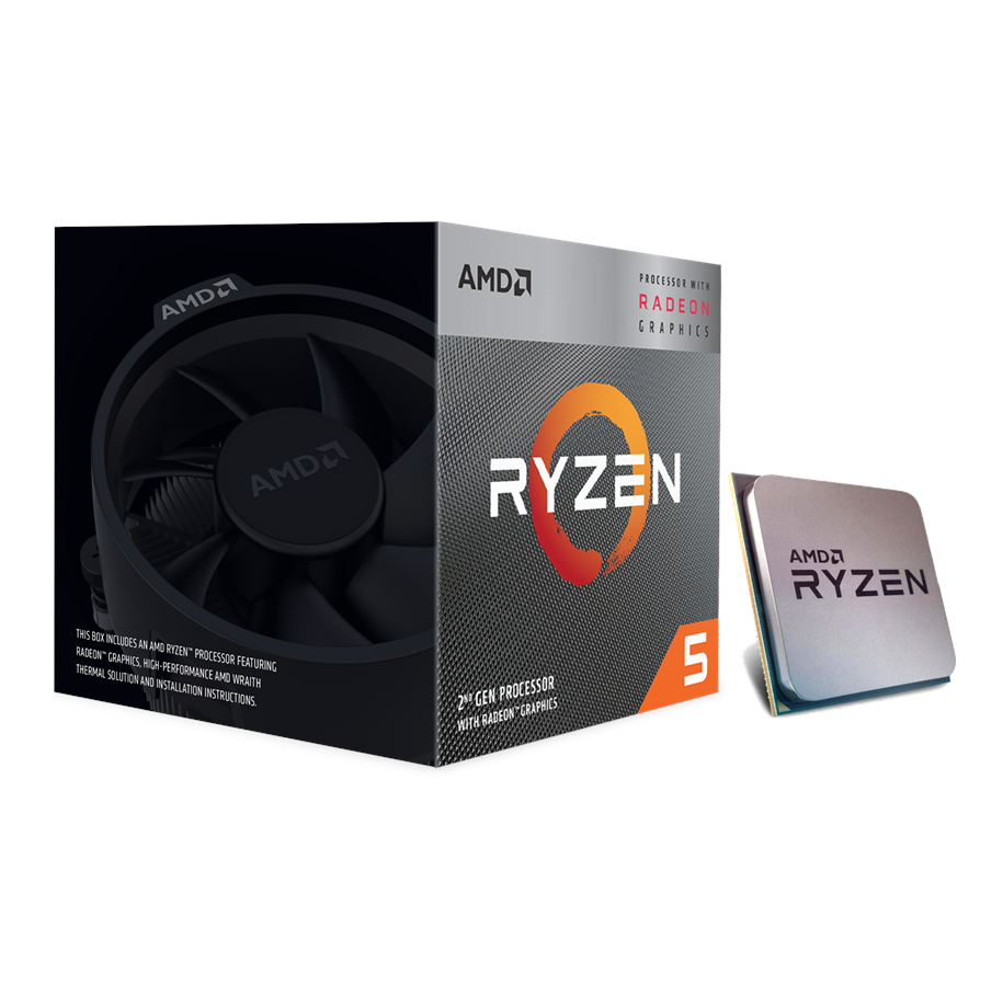 CPU - AMD Ryzen 5 3400G Wraith Spire -prosessori CPU - 4 ydintä - 3.7 GHz - AMD AM4 - AMD Boxed (jäähdyttimen kanssa) - YD3400C5FHBOX