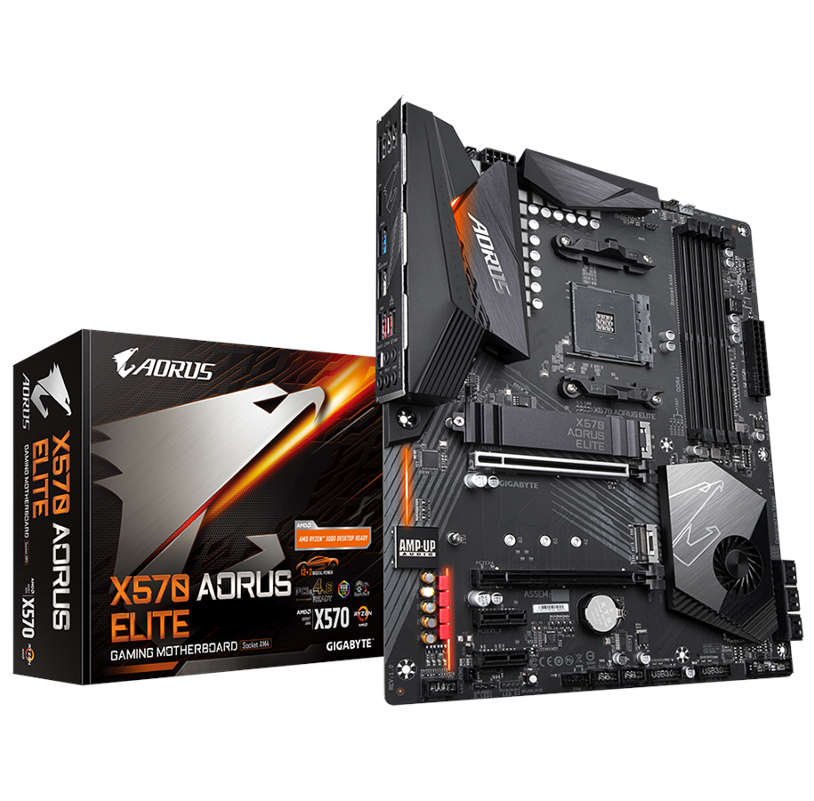 Emolevy - GIGABYTE X570 AORUS ELITE Emolevy - AMD X570 - AMD AM4 - DDR4 RAM - ATX - X570 AORUS ELITE