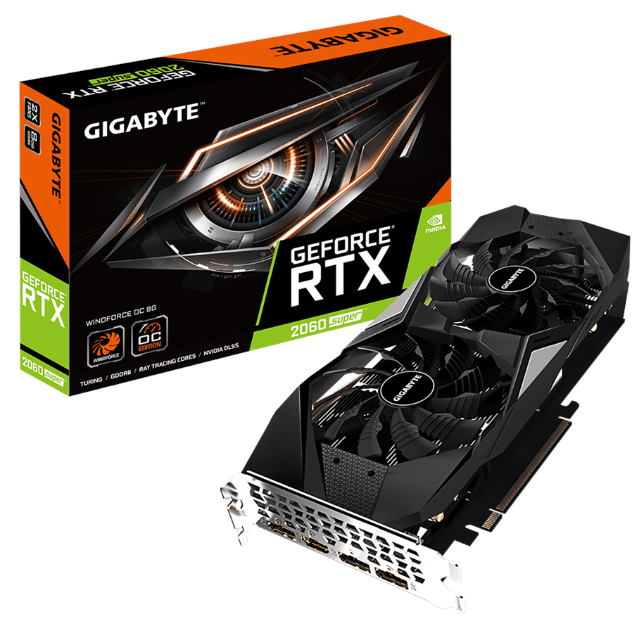 Näytönohjaimet - GIGABYTE GeForce RTX 2060 SUPER WindForce OC - 8GB GDDR6 RAM - Näytönohjaimet *DEMO* - GV-N206SWF2OC-8GD