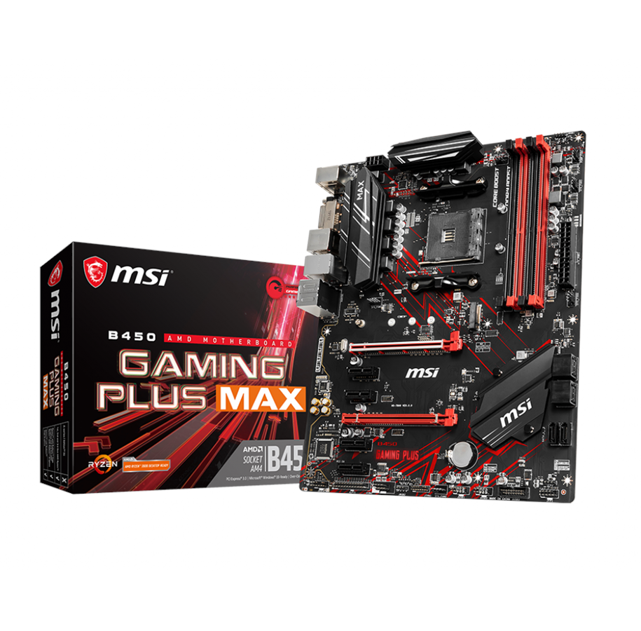 Emolevy - MSI B450 GAMING PLUS MAX Emolevy - AMD B450 - AMD AM4 - DDR4 RAM - ATX - B450 GAMING PLUS MAX