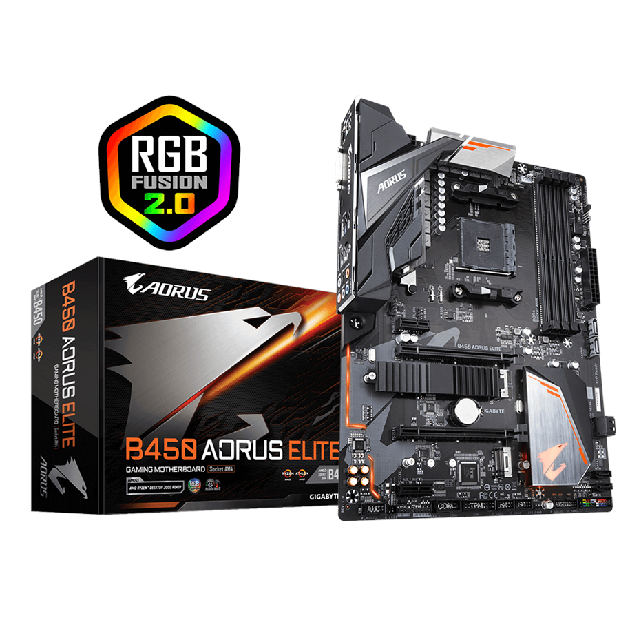 Emolevy - GIGABYTE B450 AORUS ELITE Emolevy - AMD B450 - AMD AM4 - DDR4 RAM - ATX - B450 AORUS ELITE
