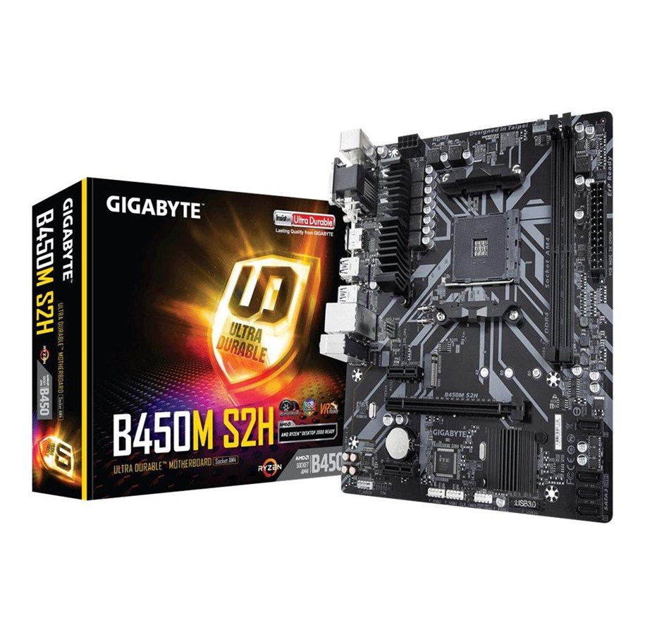 Emolevy - GIGABYTE B450M S2H Emolevy - AMD B450 - AMD AM4 socket - DDR4 RAM - Micro-ATX - B450M S2H