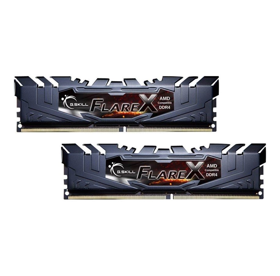RAM - G.Skill Flare X DDR4-3200 - 32GB - CL14 - Dual Channel (2 pcs) - AMD Optimized - Musta - F4-3200C14D-32GFX
