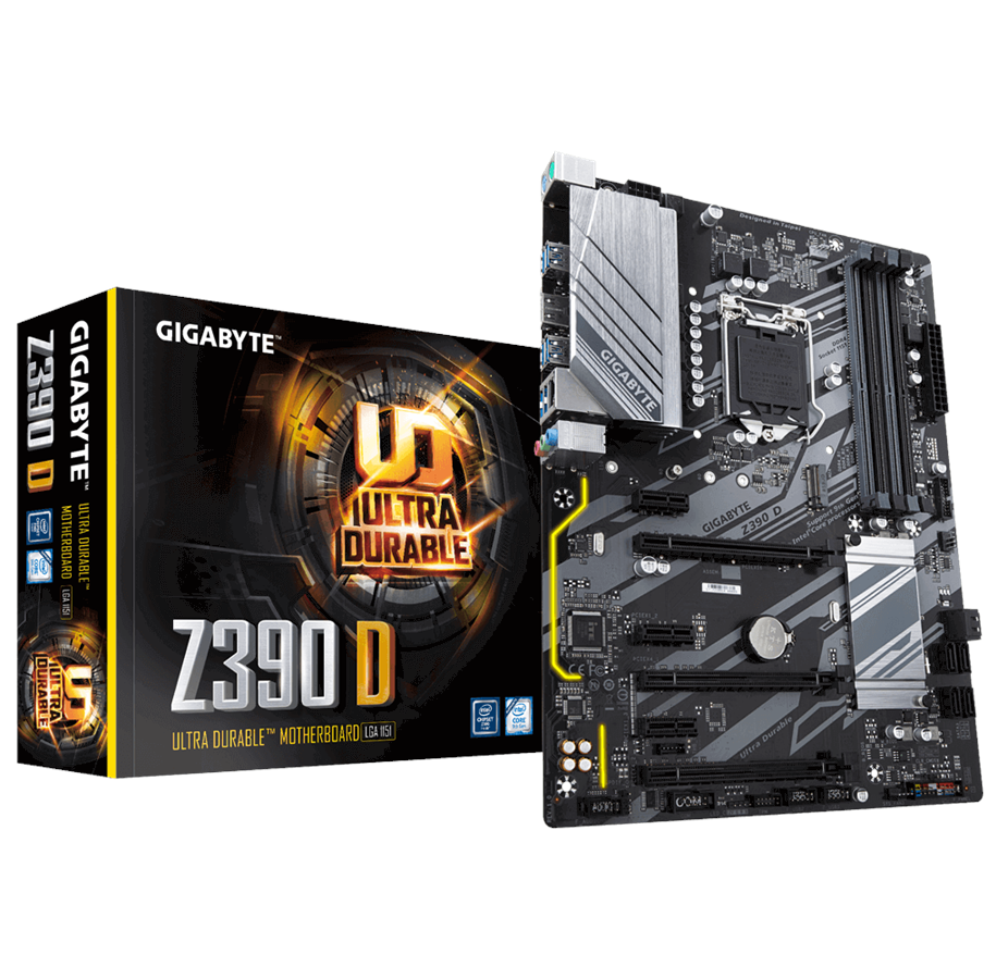 Emolevy - GIGABYTE Z390 D Emolevy - Intel Z390 - Intel LGA1151 socket - DDR4 RAM - ATX - Z390 D