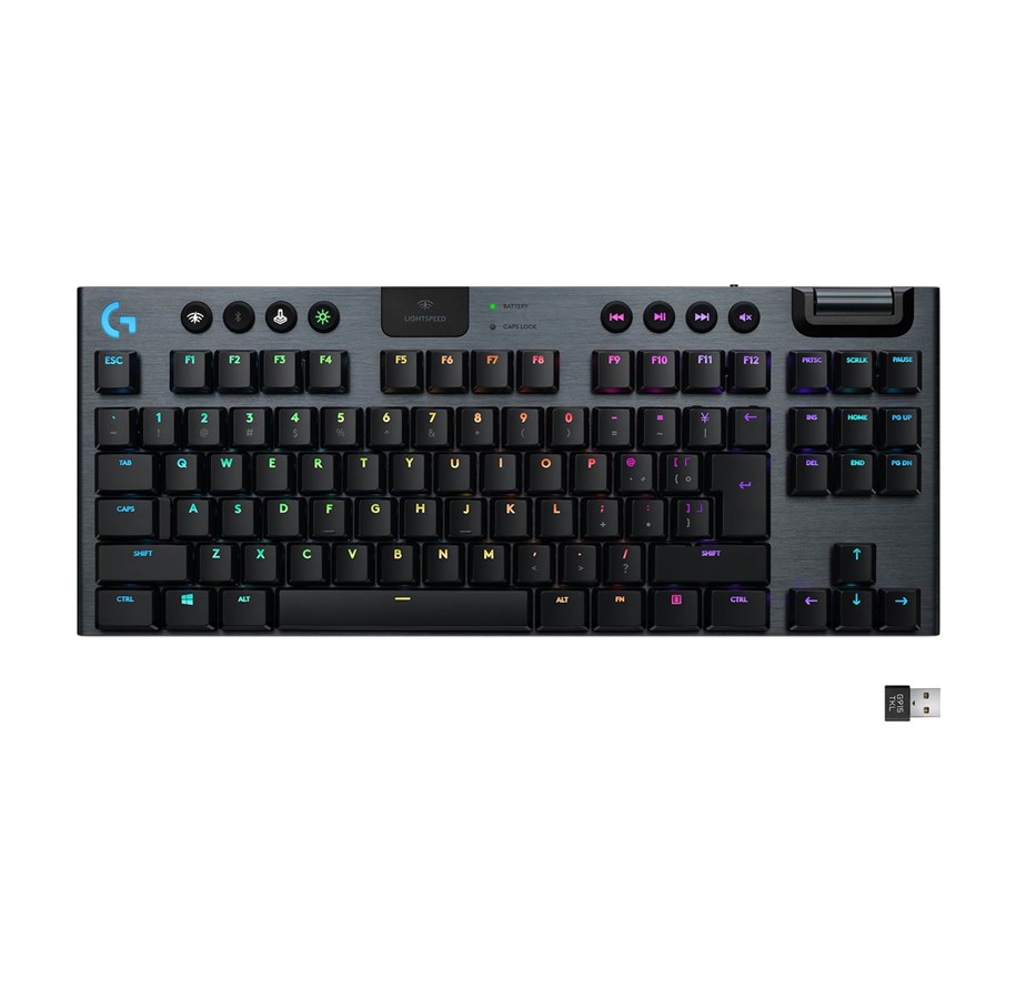 Näppäimistöt - Logitech G915 TKL LIGHTSPEED Langaton GL Clicky - Pelinäppäimistö - ilman numpadia - Pohjoismainen - Musta - 920-009534