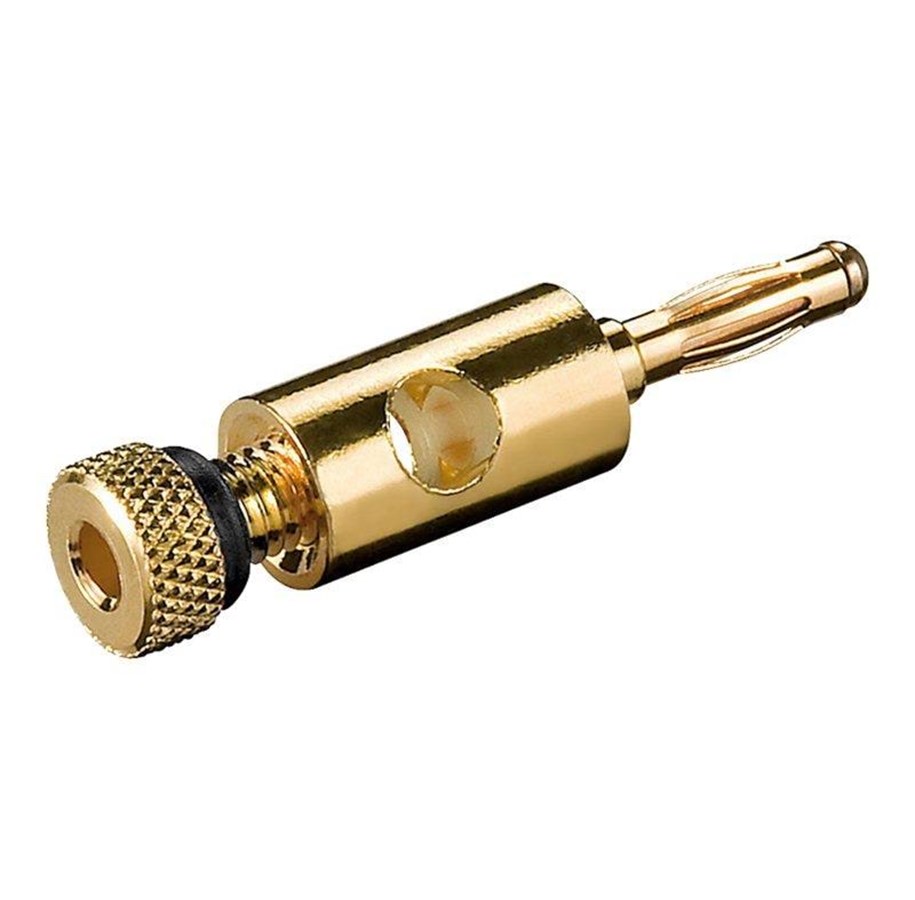 Näyttökaapeli - Pro Banana Plug 4mm - gold - 4040849116834