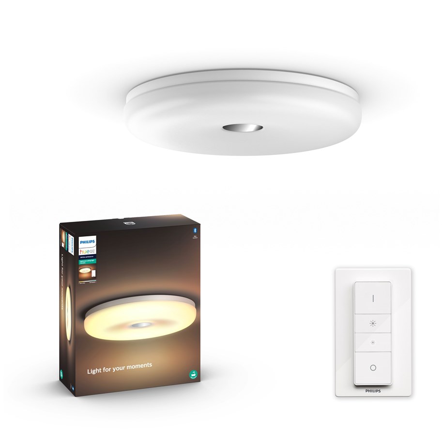 Smart Home - Älykoti - Philips Hue Struana Bathroom Ceiling Lamp - BT - White - 915005920601
