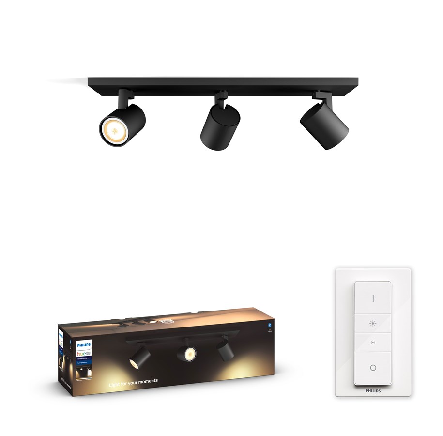 Smart Home - Älykoti - Philips Hue Runner 3x5W Spots - BT - Black - 915005915801