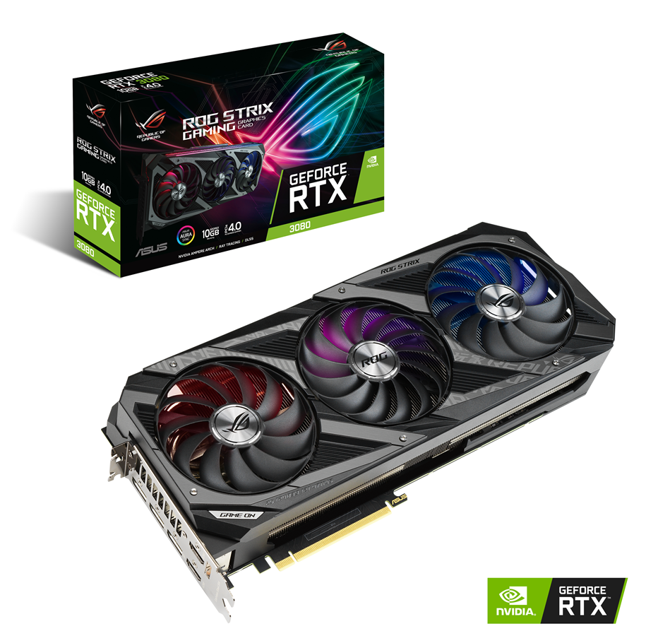 Näytönohjaimet - ASUS GeForce RTX 3080 ROG STRIX - 10GB GDDR6X RAM - Näytönohjaimet - 90YV0FA0-M0NM00