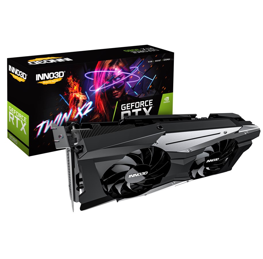 Näytönohjaimet - Inno3D GeForce RTX 3080 Twin X2 OC - 10GB GDDR6 RAM - Näytönohjaimet - N30802-106XX-1810VA34