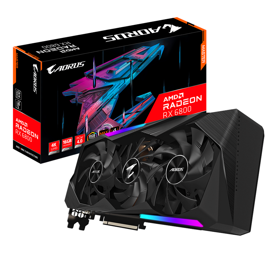 Näytönohjaimet - GIGABYTE Radeon RX 6800 XT AORUS Master - 16GB GDDR6 RAM - Näytönohjaimet - GV-R68XTAORUS M-16GD