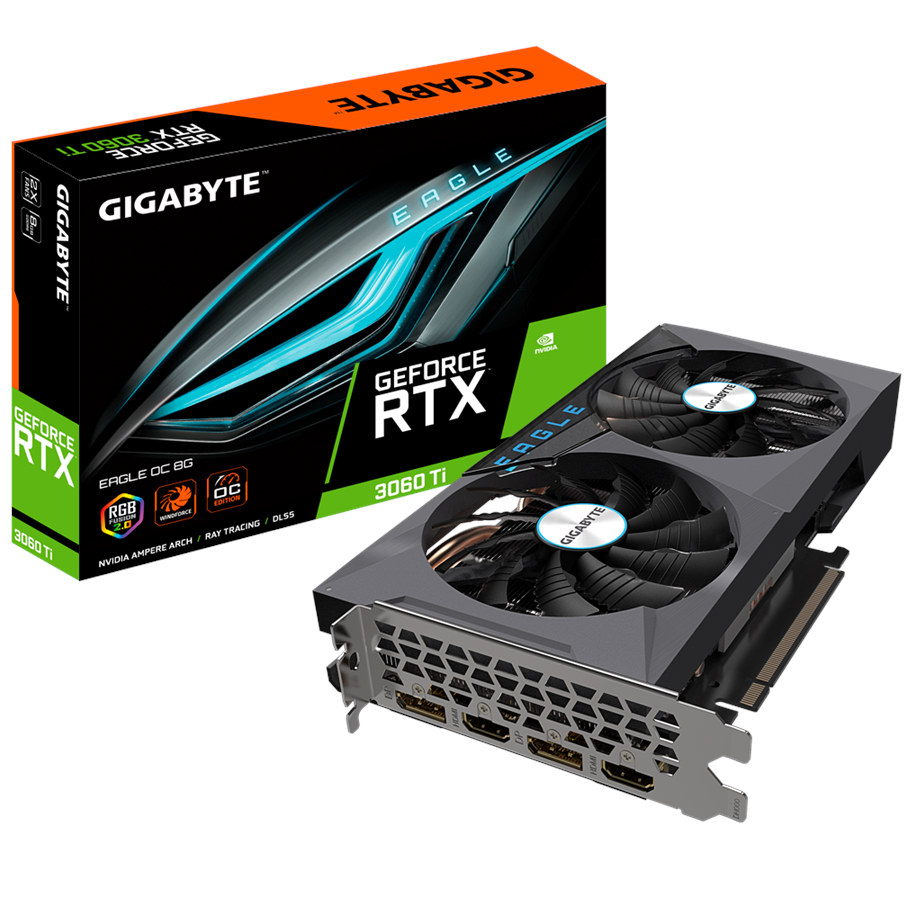 Näytönohjaimet - GIGABYTE GeForce RTX 3060 Ti EAGLE OC - 8GB GDDR6 RAM - Näytönohjaimet - GV-N306TEAGLE OC-8GD