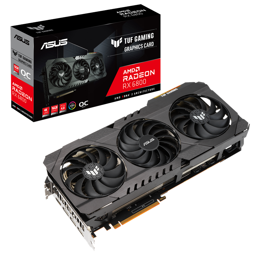 Näytönohjaimet - ASUS Radeon RX 6800 TUF OC - 16GB GDDR6 RAM - Näytönohjaimet - 90YV0FM1-M0NA00