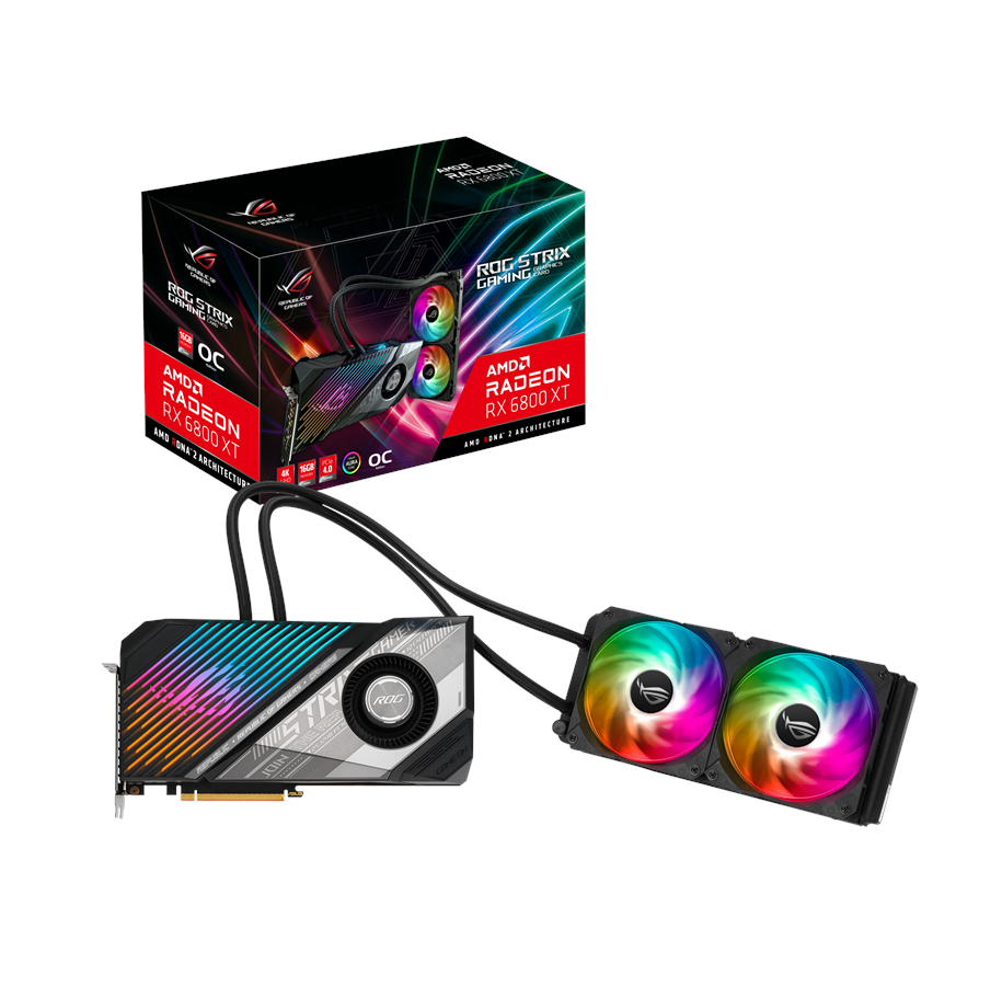 Näytönohjaimet - ASUS Radeon RX 6800 XT ROG STRIX LC OC - 16GB GDDR6 RAM - Näytönohjaimet - 90YV0FL0-M0NM00