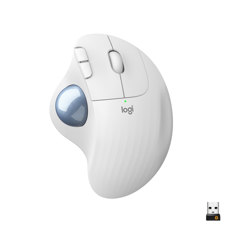 Hiiret - Logitech ERGO M575 Langaton USB Bluetooth Ergonominen - Ergonominen hiiri - Optinen - 5 painiketta - Valkoinen - 910-005870