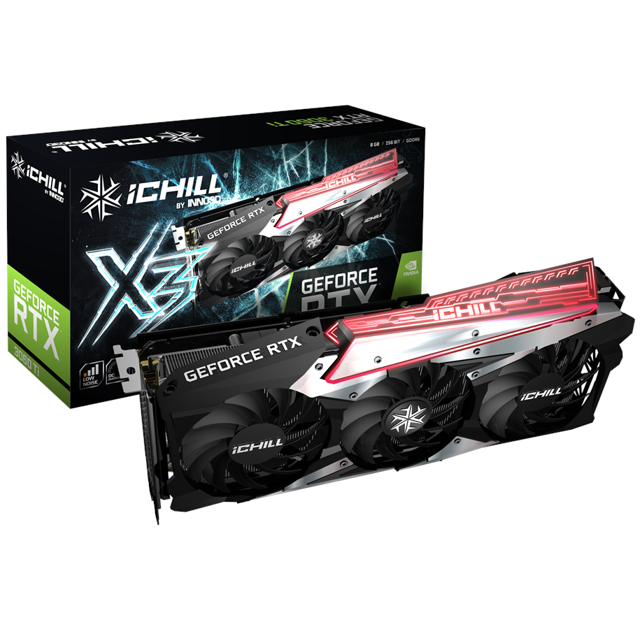 Näytönohjaimet - Inno3D GeForce RTX 3060 Ti iCHILL X3 - 8GB GDDR6 RAM - Näytönohjaimet - C306T3-08D6X-1671VA39