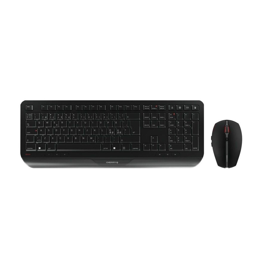 Näppäimistöt - Cherry Gentix Desktop - Wireless - Näppäimistö ja Hiirisetti - Pohjoismainen - Musta - JD-7000PN-2