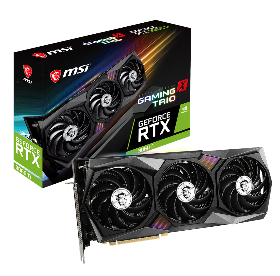 Näytönohjaimet - MSI GeForce RTX 3060 Ti GAMING X TRIO - 8GB GDDR6 RAM - Näytönohjaimet - RTX 3060 Ti GAMING X TRIO