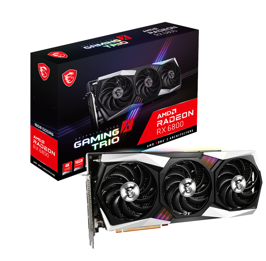 Näytönohjaimet - MSI Radeon RX 6800 GAMING X TRIO - 16GB GDDR6 RAM - Näytönohjaimet - RX 6800 GAMING X TRIO 16G