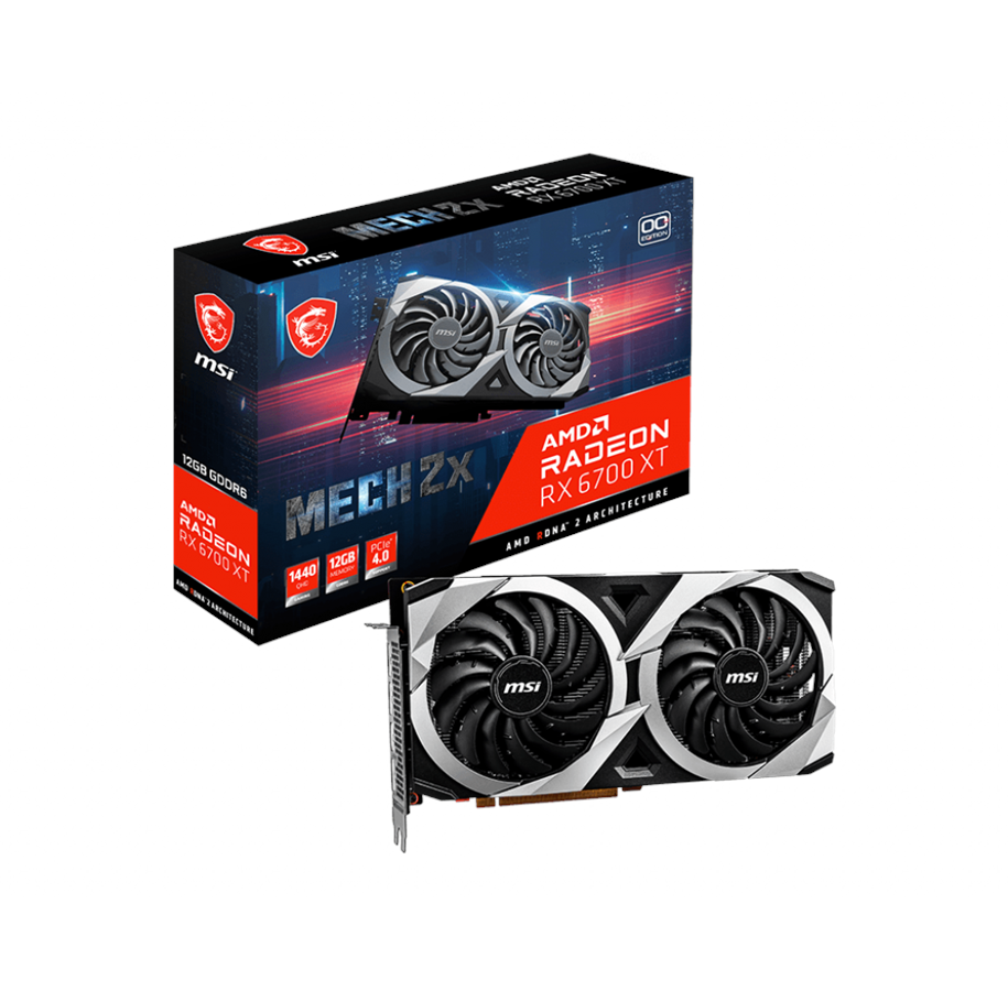 Näytönohjaimet - MSI Radeon RX 6700 XT MECH 2X OC - 12GB GDDR6 RAM - Näytönohjaimet - RX 6700 XT MECH 2X 12G OC