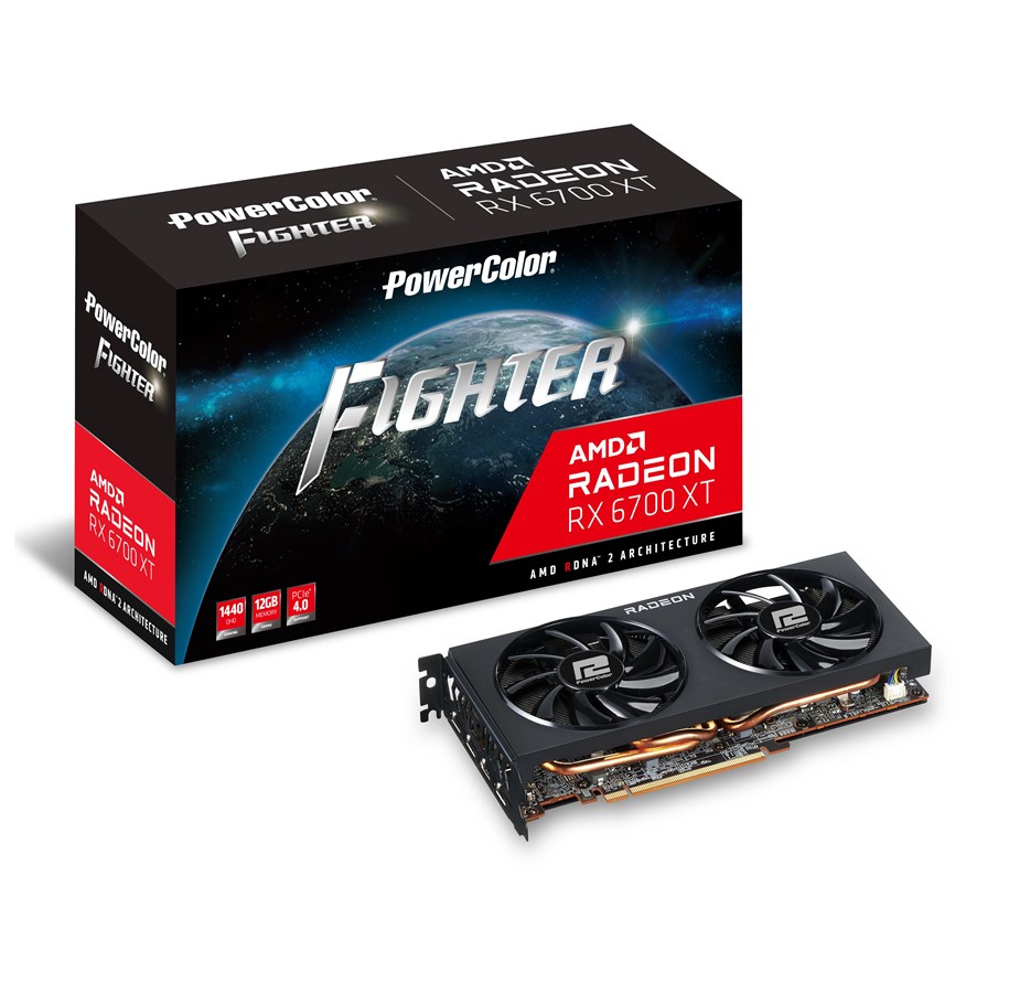 Näytönohjaimet - PowerColor Radeon RX 6700 XT Fighter - 12GB GDDR6 RAM - Näytönohjaimet - AXRX 6700XT 12GBD6-3DH