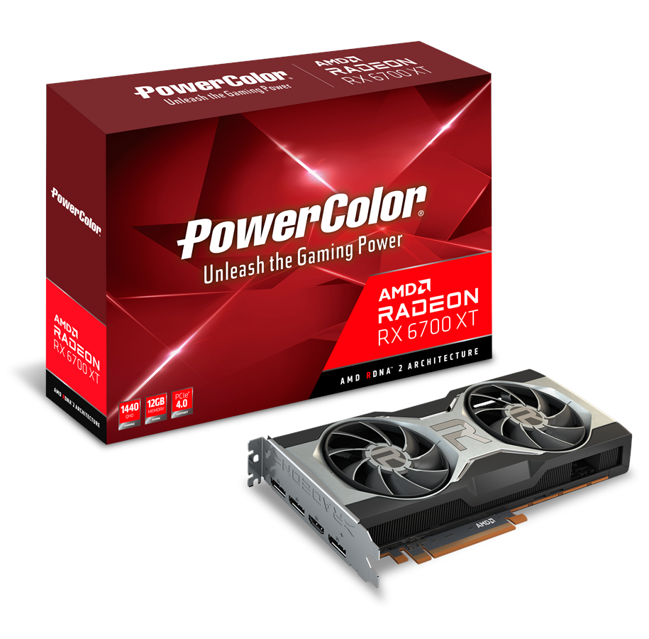 Näytönohjaimet - PowerColor Radeon RX 6700 XT AMD Reference - 12GB GDDR6 RAM - Näytönohjaimet - AXRX 6700XT 12GBD6-M3DH