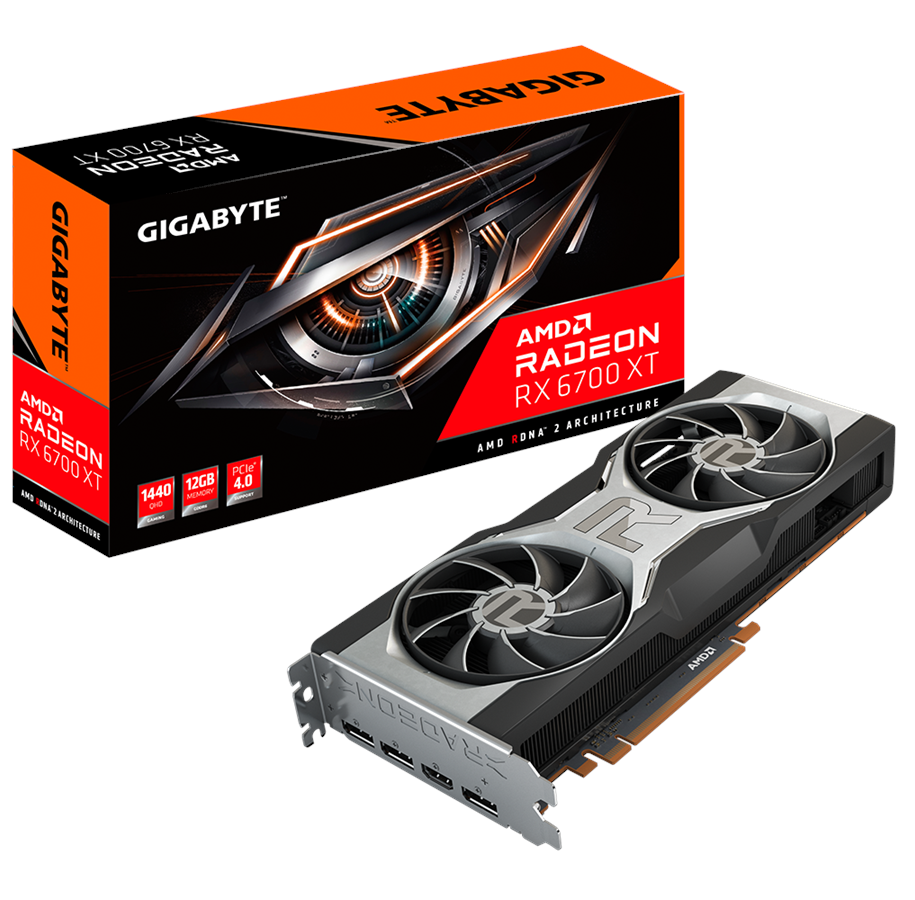 Näytönohjaimet - GIGABYTE Radeon RX 6700 XT AMD Reference - 12GB GDDR6 RAM - Näytönohjaimet - GV-R67XT-12GD-B