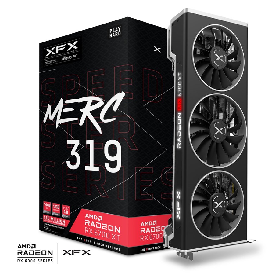 Näytönohjaimet - XFX Radeon RX 6700 XT MERC 319 Black - 12GB GDDR6 RAM - Näytönohjaimet - RX-67XTYTBDP