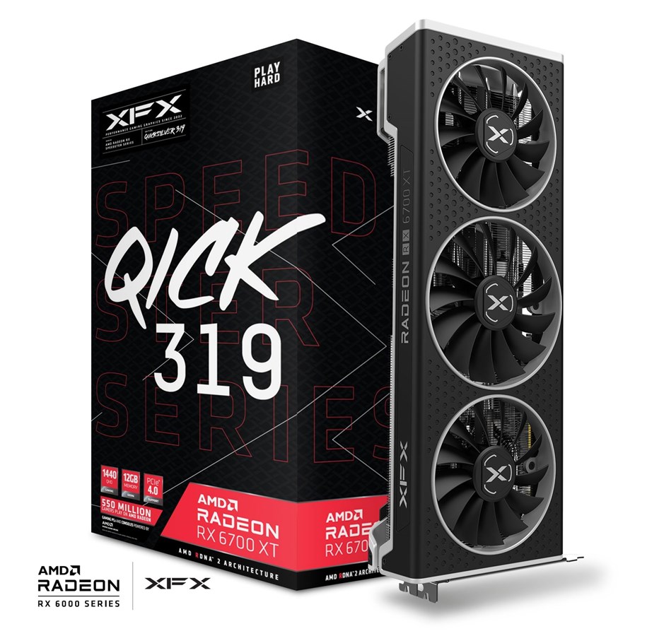 Näytönohjaimet - XFX Radeon RX 6700 XT Qick 319 Ultra - 12GB GDDR6 RAM - Näytönohjaimet - RX-67XTYPUDP