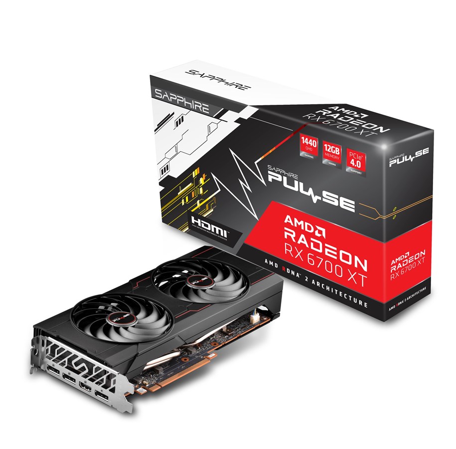 Näytönohjaimet - Sapphire Radeon RX 6700 XT Pulse - 12GB GDDR6 RAM - Näytönohjaimet - 11306-02-20G