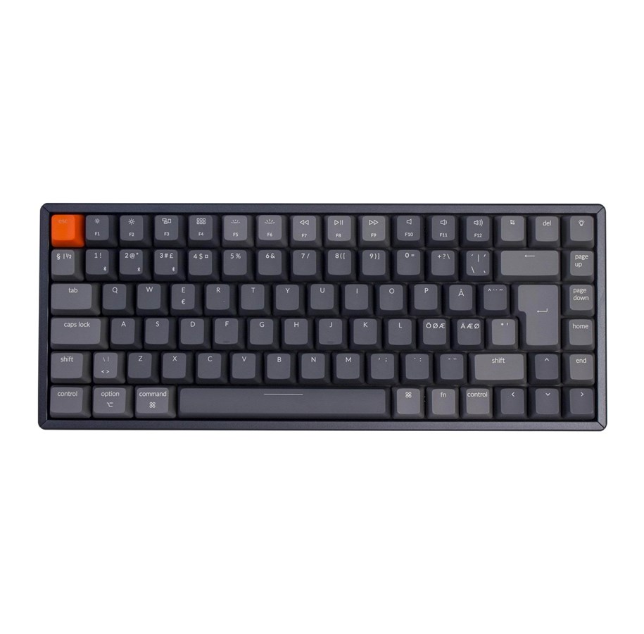 Näppäimistöt - Keychron K2 V2 - Hot-swappable - Gateron Sininen - Aluminium - Pelinäppäimistö - ilman numpadia - Pohjoismainen - Musta - C2H