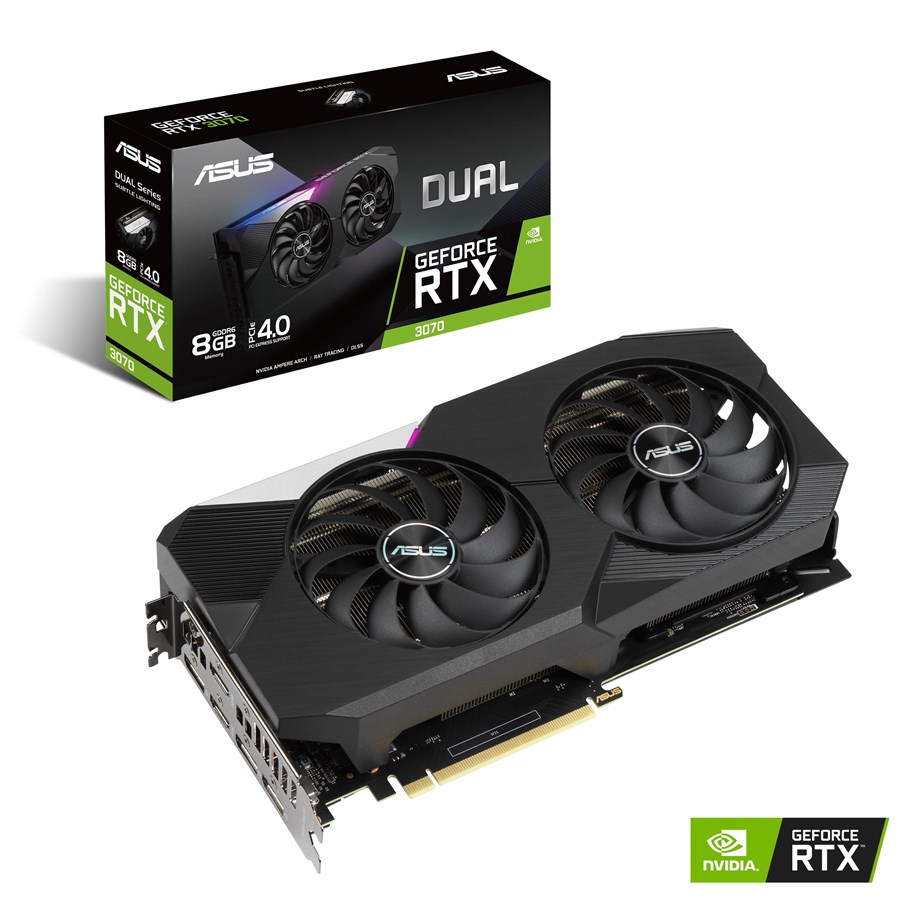 Näytönohjaimet - ASUS GeForce RTX 3070 DUAL V2 - 8GB GDDR6 RAM - Näytönohjaimet - 90YV0FQD-M0NA00