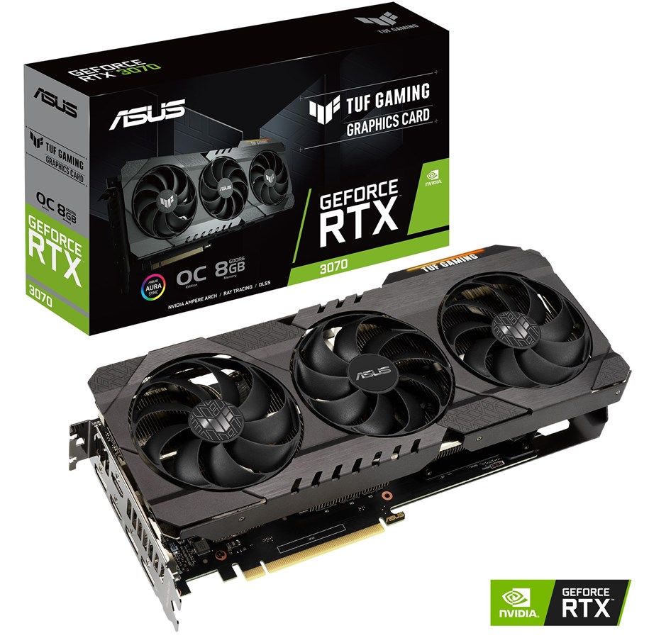 Näytönohjaimet - ASUS GeForce RTX 3070 TUF OC V2 LHR - 8GB GDDR6 RAM - Näytönohjaimet - 90YV0FQI-M0NA00