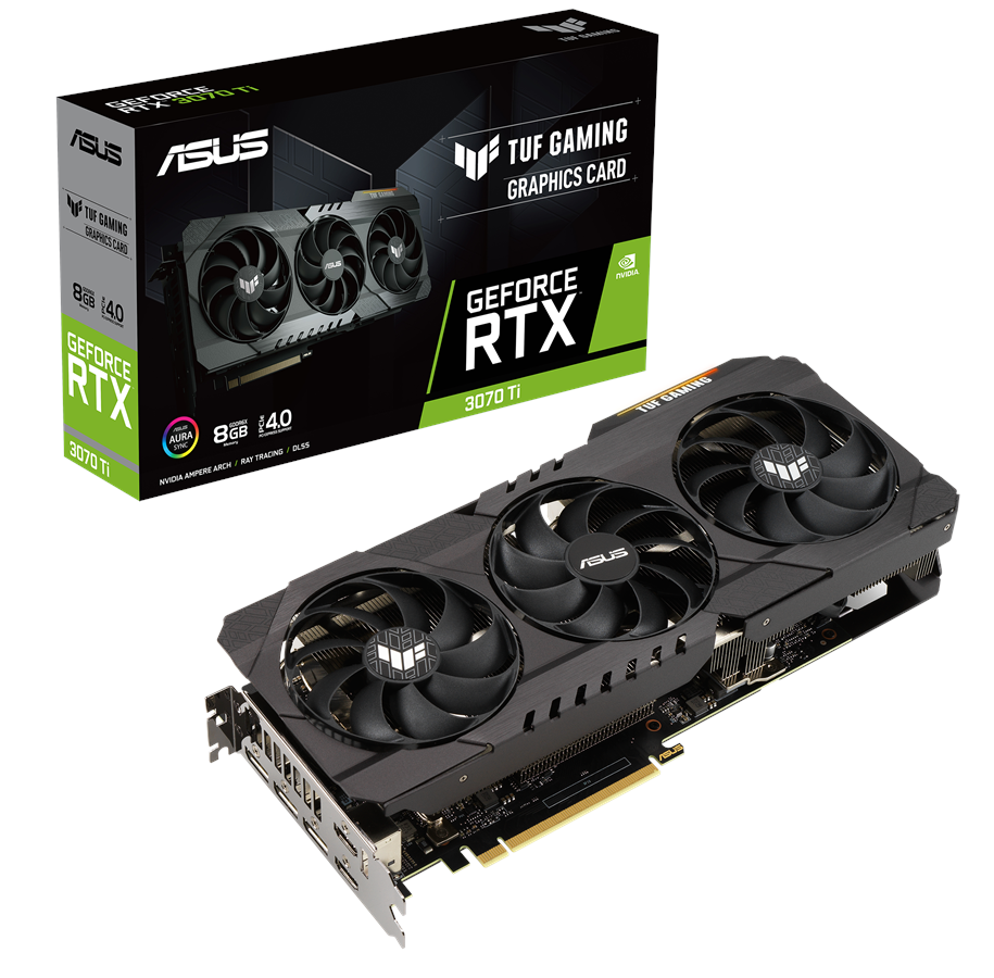Näytönohjaimet - ASUS GeForce RTX 3070 Ti TUF - 8GB GDDR6X RAM - Näytönohjaimet - 90YV0GY1-M0NA00