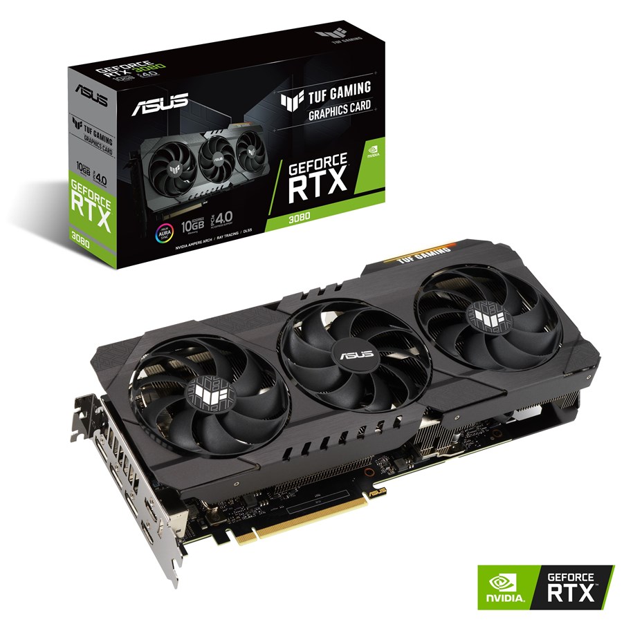 Näytönohjaimet - ASUS GeForce RTX 3080 TUF V2 LHR - 10GB GDDR6X RAM - Näytönohjaimet - 90YV0FB5-M0NM00