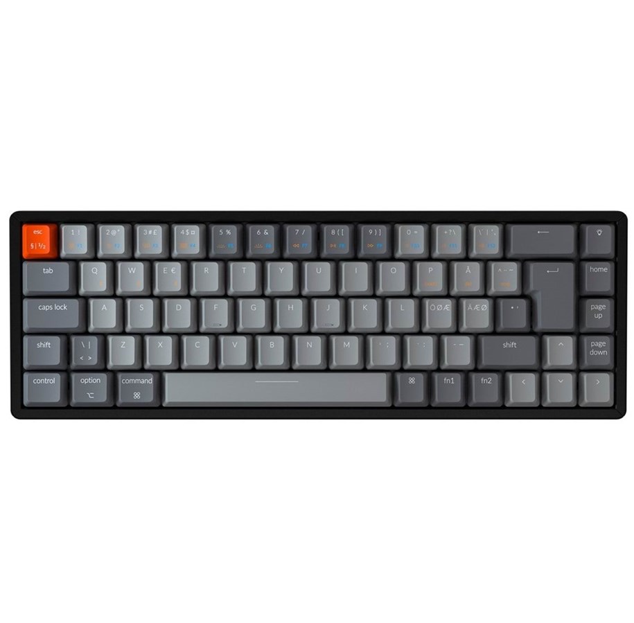 Näppäimistöt - Keychron K6 RGB Aluminium - Gateron Brown - Pelinäppäimistö - ilman numpadia - Pohjoismainen - Musta - K6-Q3
