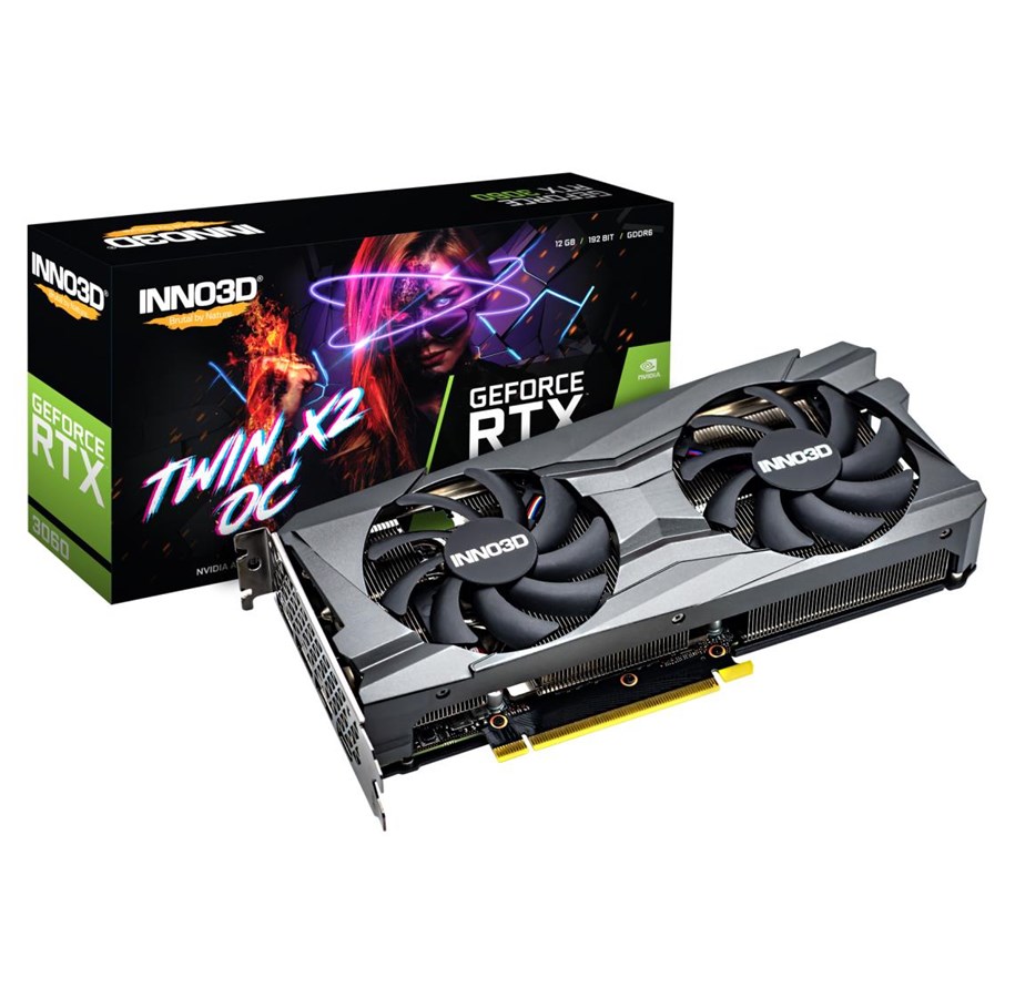 Näytönohjaimet - Inno3D GeForce RTX 3060 Twin X2 OC LHR - 12GB GDDR6 RAM - Näytönohjaimet - N30602-12D6X-11902120H
