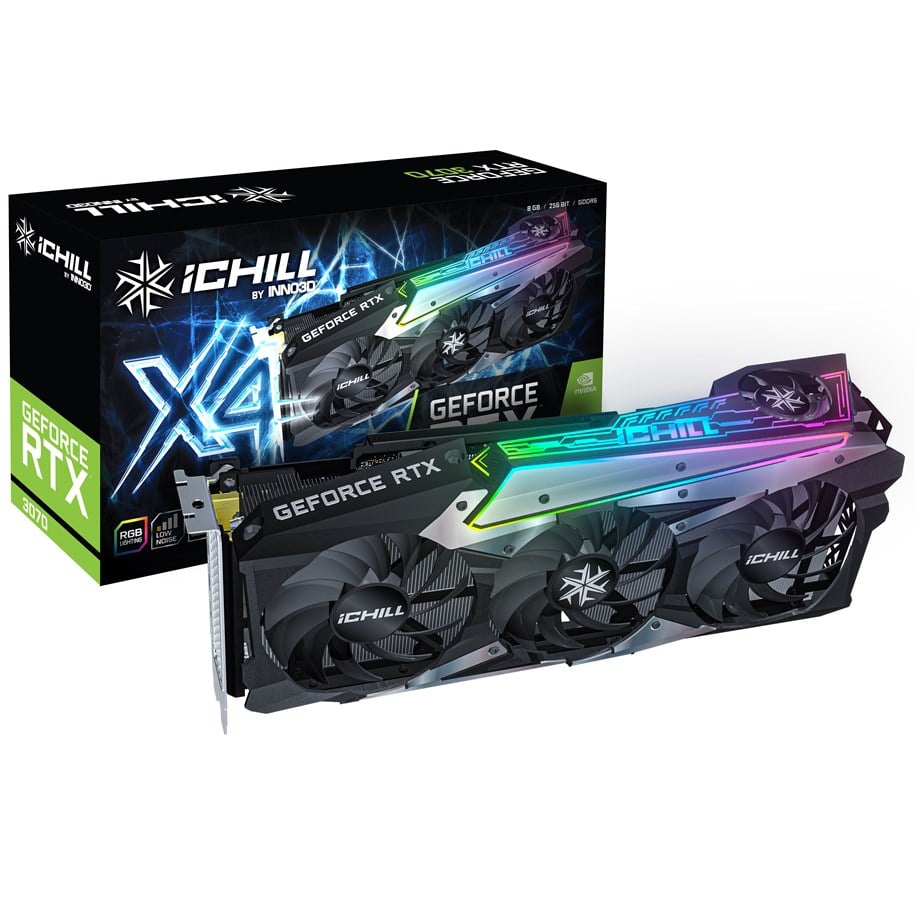 Näytönohjaimet - Inno3D GeForce RTX 3070 iCHILL X4 LHR - 8GB GDDR6 RAM - Näytönohjaimet *DEMO* - C30704-08D6X-1710VA35H