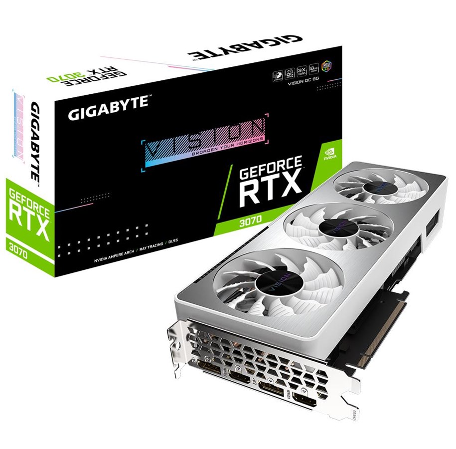 Näytönohjaimet - GIGABYTE GeForce RTX 3070 VISION OC LHR - 8GB GDDR6 RAM - Näytönohjaimet - GV-N3070VISION OC-8GD 2.0