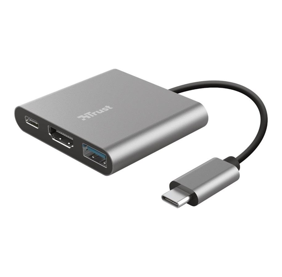 Telakointiasemat - Trust Dalyx 3-in-1 Multiport USB-C Adapter - 23772