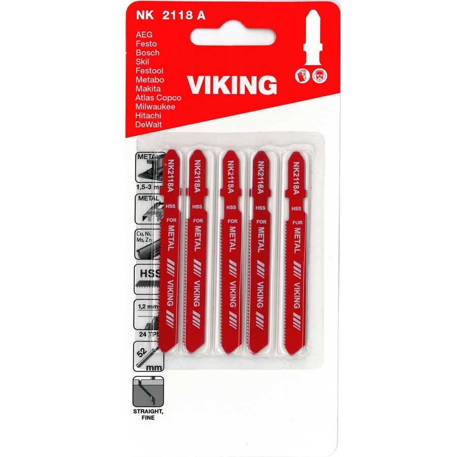 Työkalut - Viking Jigsaw Blades 2118A card of 5 blades - 5701604211810