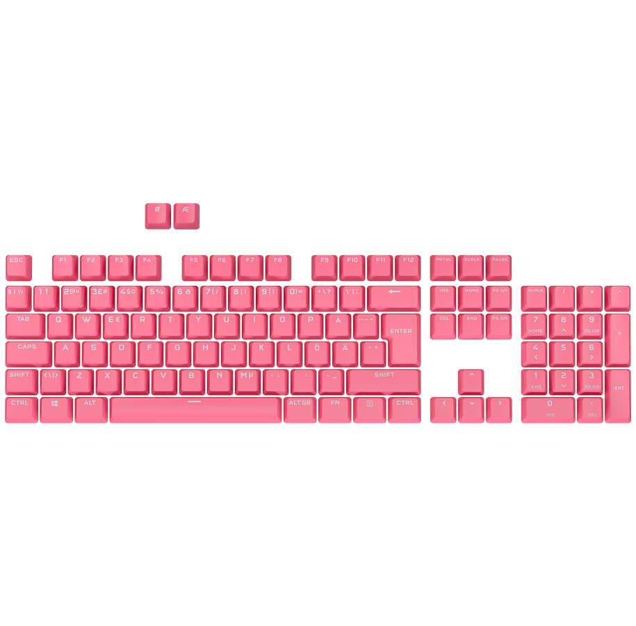 Näppäimistöt - Corsair PBT Double-Shot Pro Näppäimistöhatut - Pinkki - Näppäimistöhatut - Pohjoismainen - Vaaleanpunainen - CH-9911070-ND