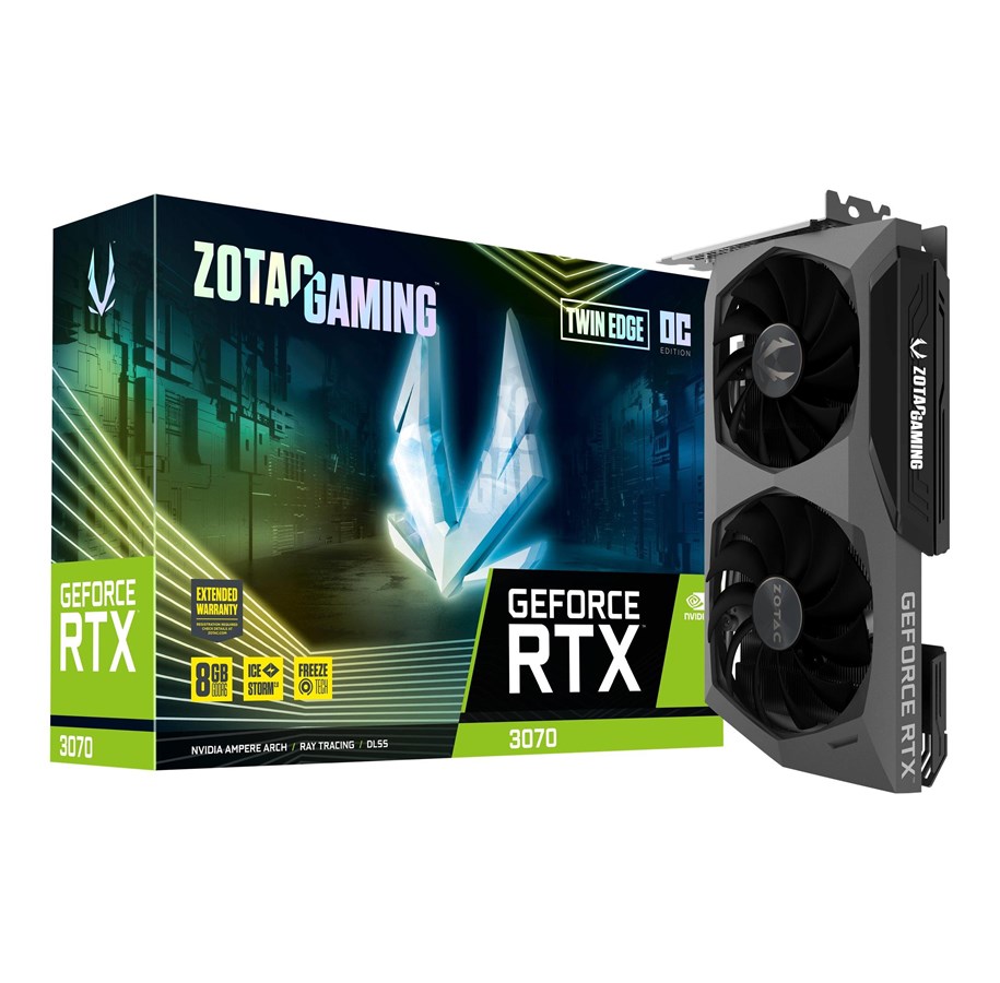 Näytönohjaimet - ZOTAC GeForce RTX 3070 Twin Edge OC - 8GB GDDR6 RAM - Näytönohjaimet *DEMO* - ZT-A30700H-10PLHR