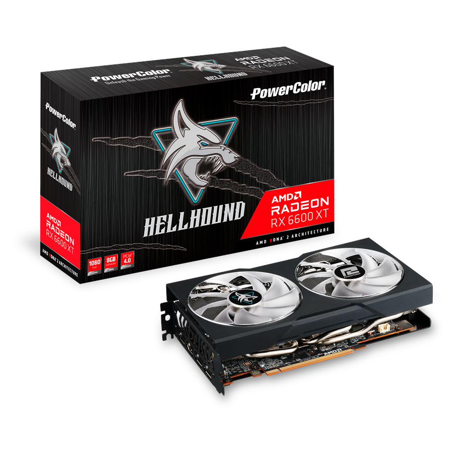 Näytönohjaimet - PowerColor Radeon RX 6600 XT Hellhound - 8GB GDDR6 RAM - Näytönohjaimet - AXRX 6600XT 8GBD6-3DHL/OC