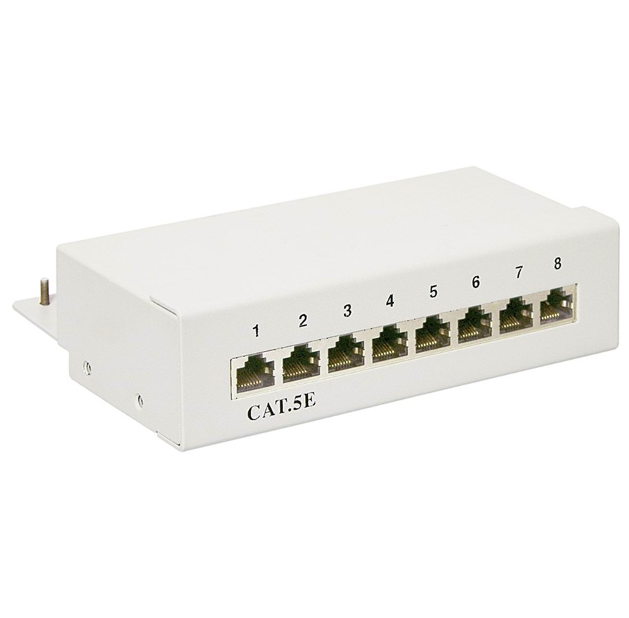 Verkkokaapelit - Pro CAT 5e Mini/Desktop Patch Panel 8 Port grey - ST - 4040849688829