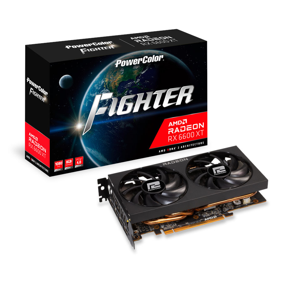 Näytönohjaimet - PowerColor Radeon RX 6600 XT Fighter - 8GB GDDR6 RAM - Näytönohjaimet - AXRX 6600XT 8GBD6-3DH